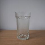 1950s Italian Pressed Glass Vase With Leaf Pattern