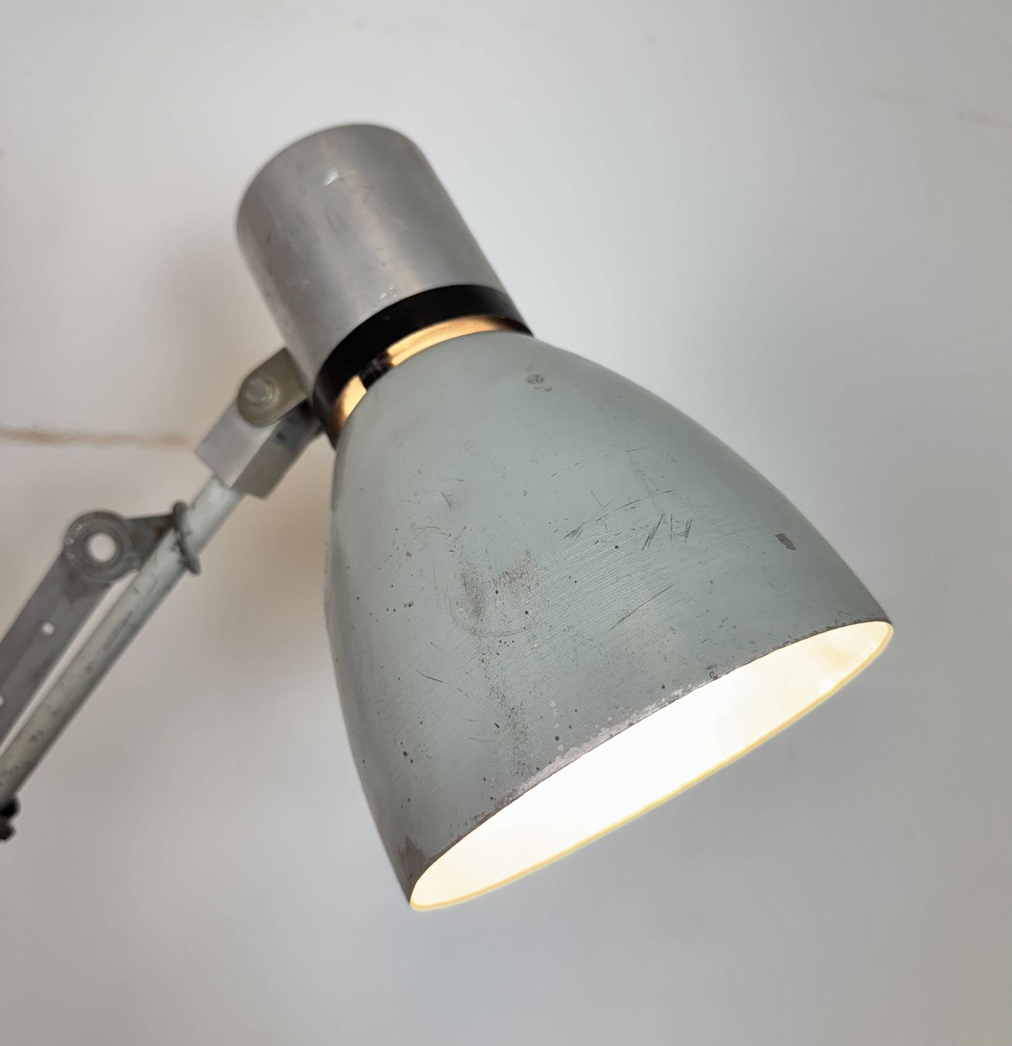 Industrial Grey Scissor Wall Lamp, 1960s