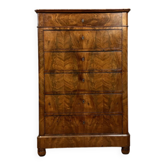 Parisian weekly planner from the restoration period in flamed mahogany circa 1825