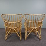 Ensemble de 2 fauteuils Rotan Dutch Design Belse 8, 1950