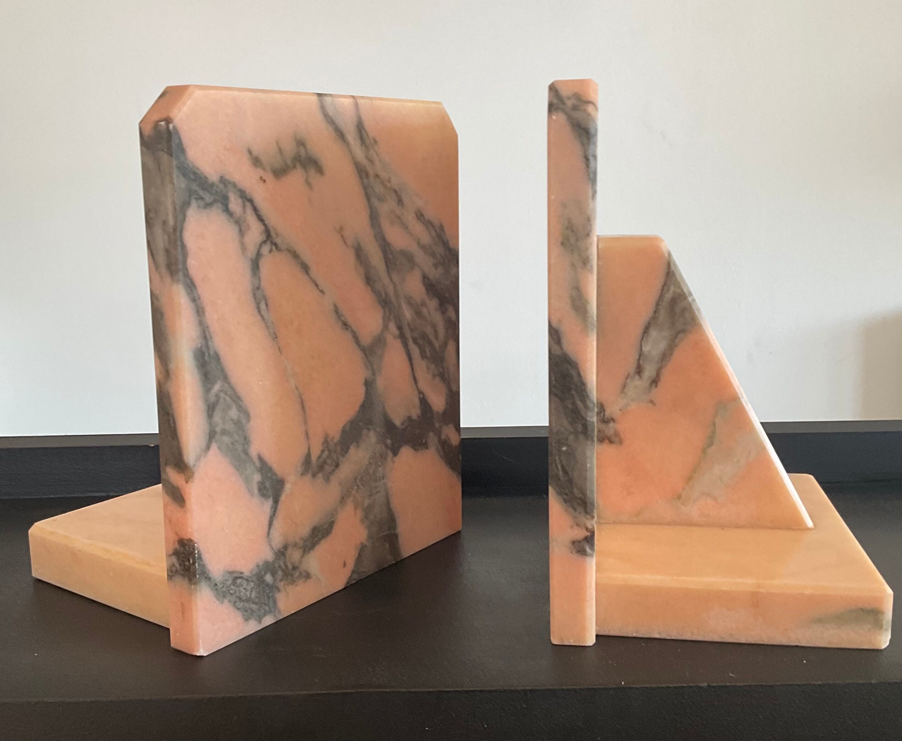 Pair of Art Deco marble bookends