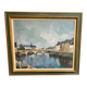 peinture huile signee jp le bras peintre de la marine port breton vue du p
