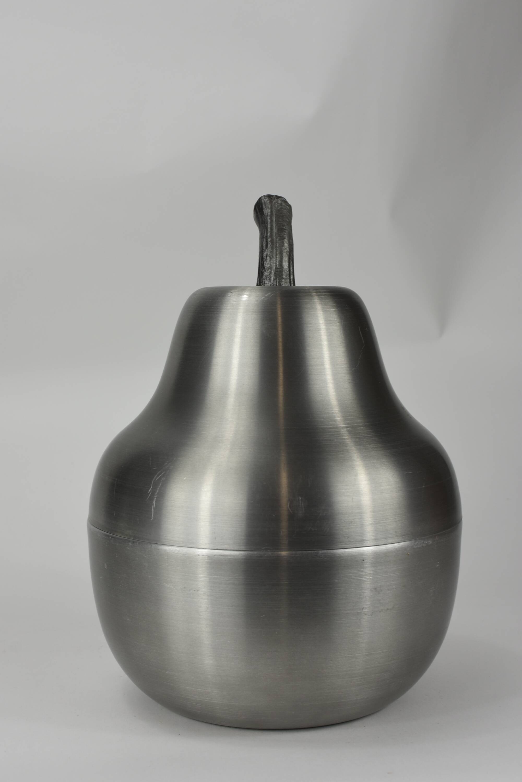 Pear-shaped ice bucket.