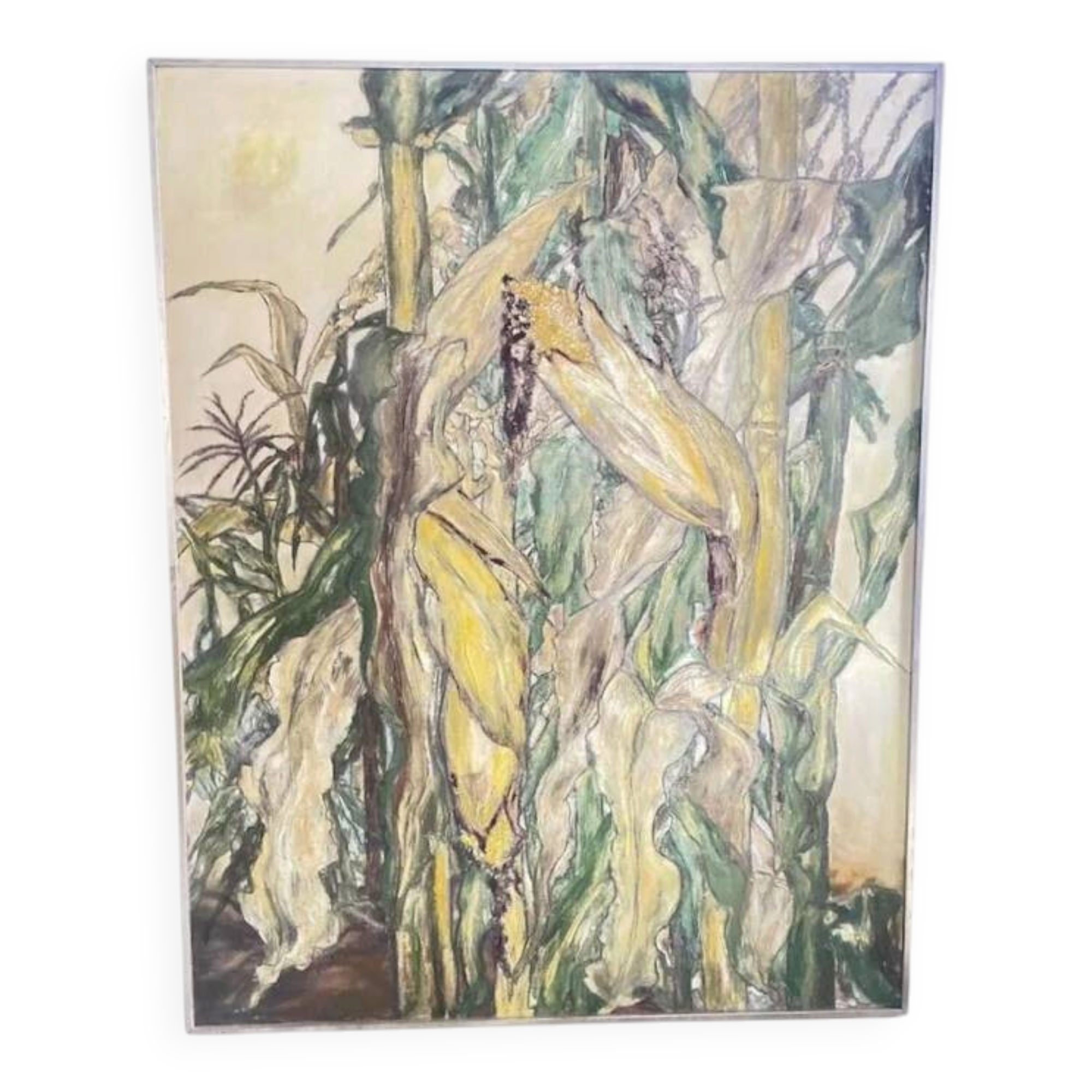 Morokoshi I (Corn I) by Miyazaki Kumiko large Japanese oil painting, 1930-1940