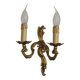 Stylish Vintage French Bronze Double Wall Sconce with Acanthus Leaf Detail