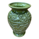 Ancien vase ironstone céramique verte décor relief made in england vintage