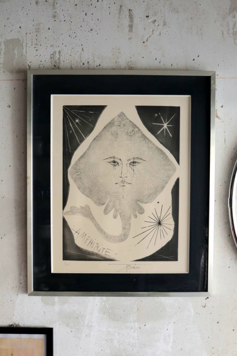 Painting “Amphitrite” Lithograph Pierre Yves Trémois vintage