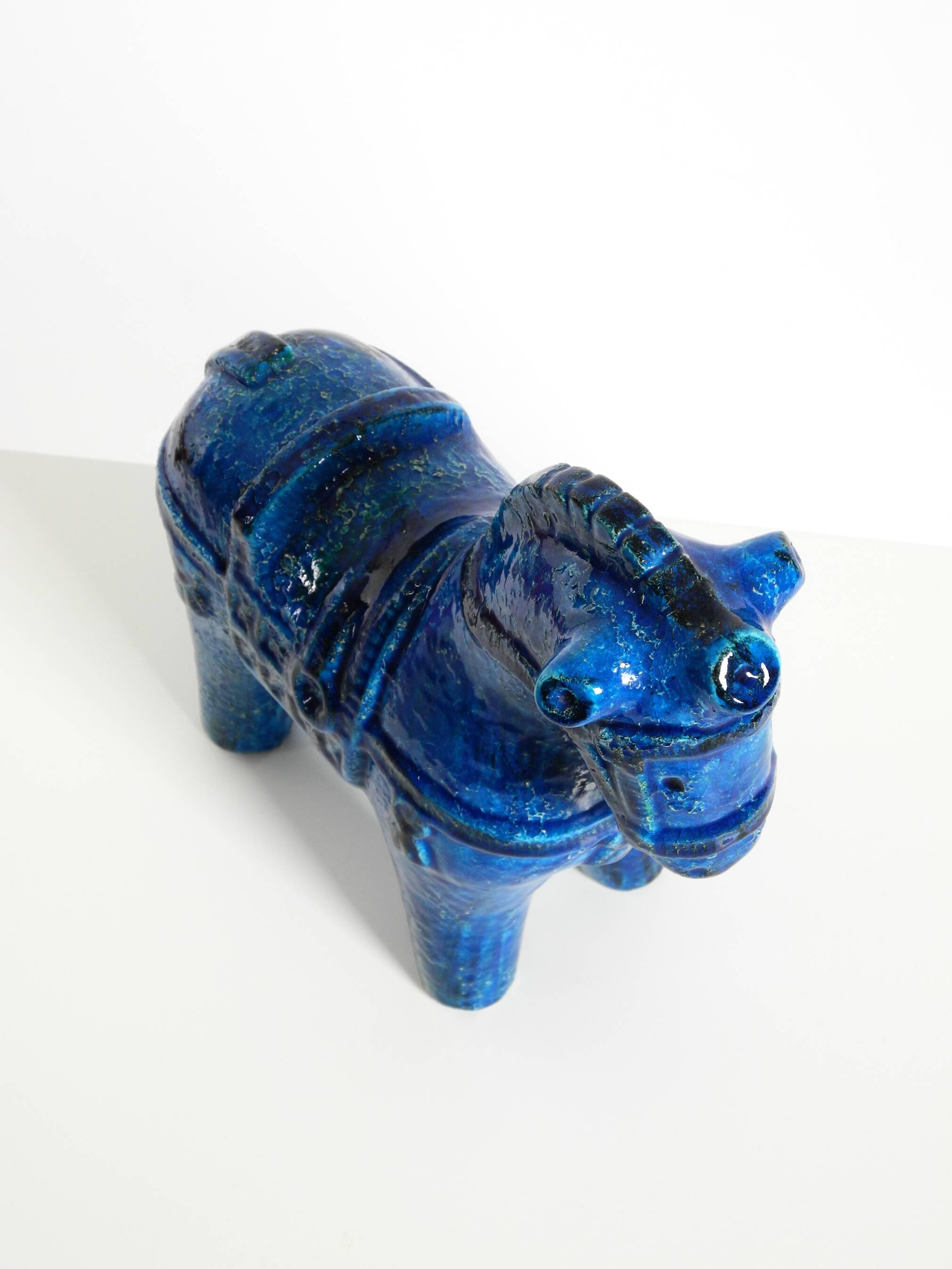 60s ceramic horse from the Rimini Blue collection by Aldo Londi for Bitossi