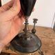Pair of Antique Patinated Bronze and Brass Candle Holders Napoleon III Fireplace Garnish