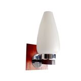 Scandinavian wall light, Glass and teak