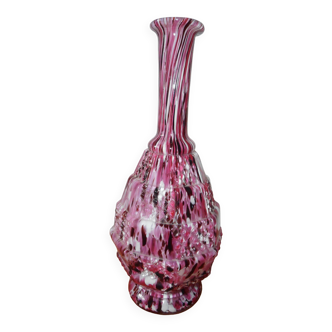 Vase ou flacon en verre moucheté