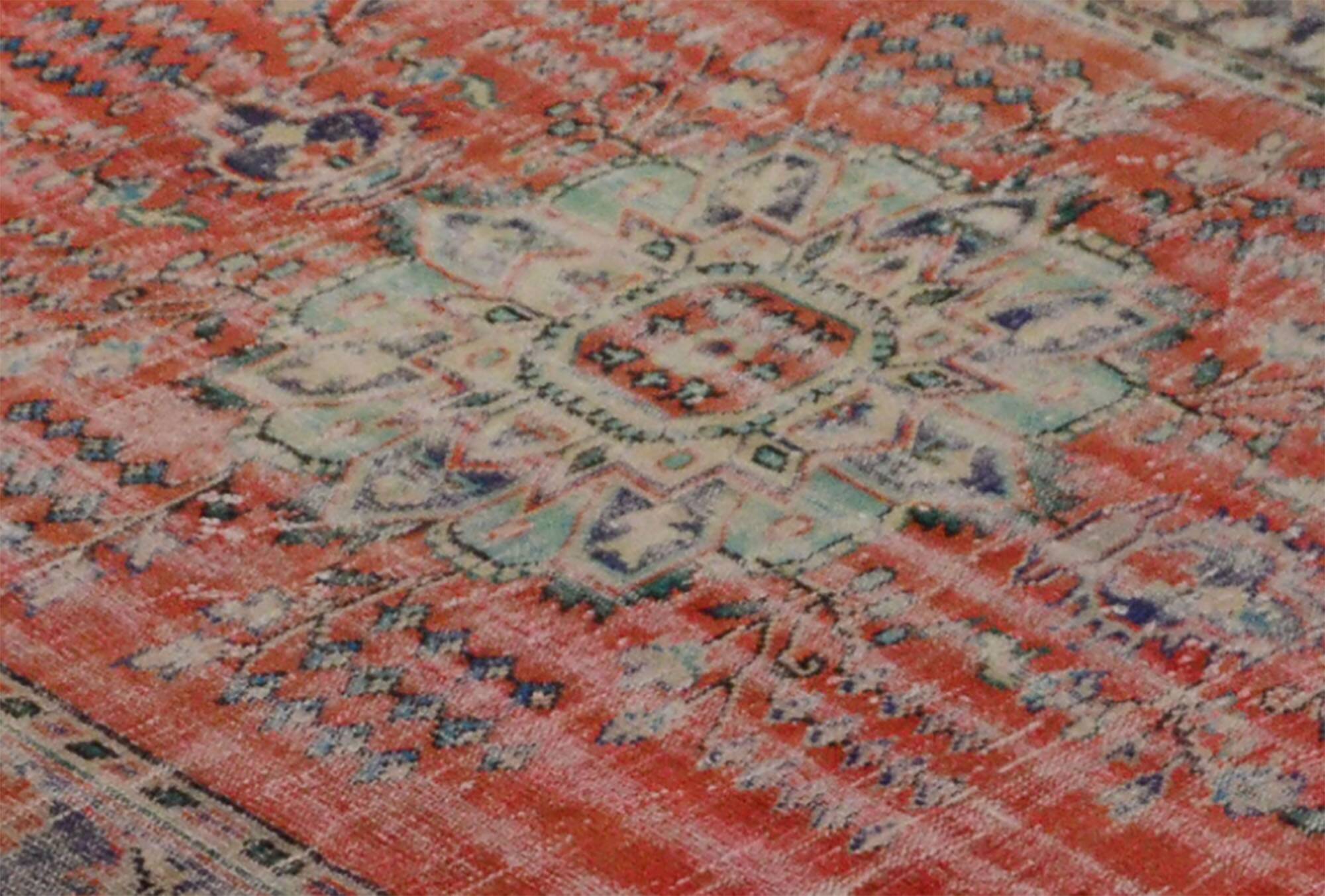 One-of-a-kind turkish handwoven vintage rug - rustic vintage charm 301x 184 cm