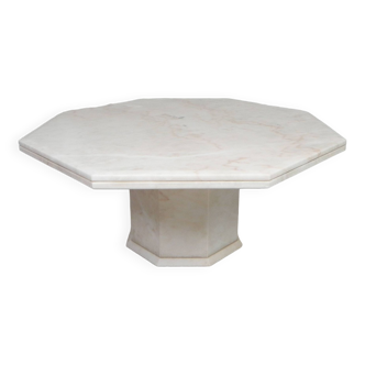 Vintage octagonal marble coffee table, table, 1970s