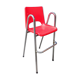 Children's high chair design chrome metal and vintage plastic
