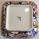 Square plate of Gien model peonies