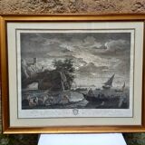 Engraving by Joseph Vernet (1714-1789), published by Jacques Duret, Fishing by Lantern Light