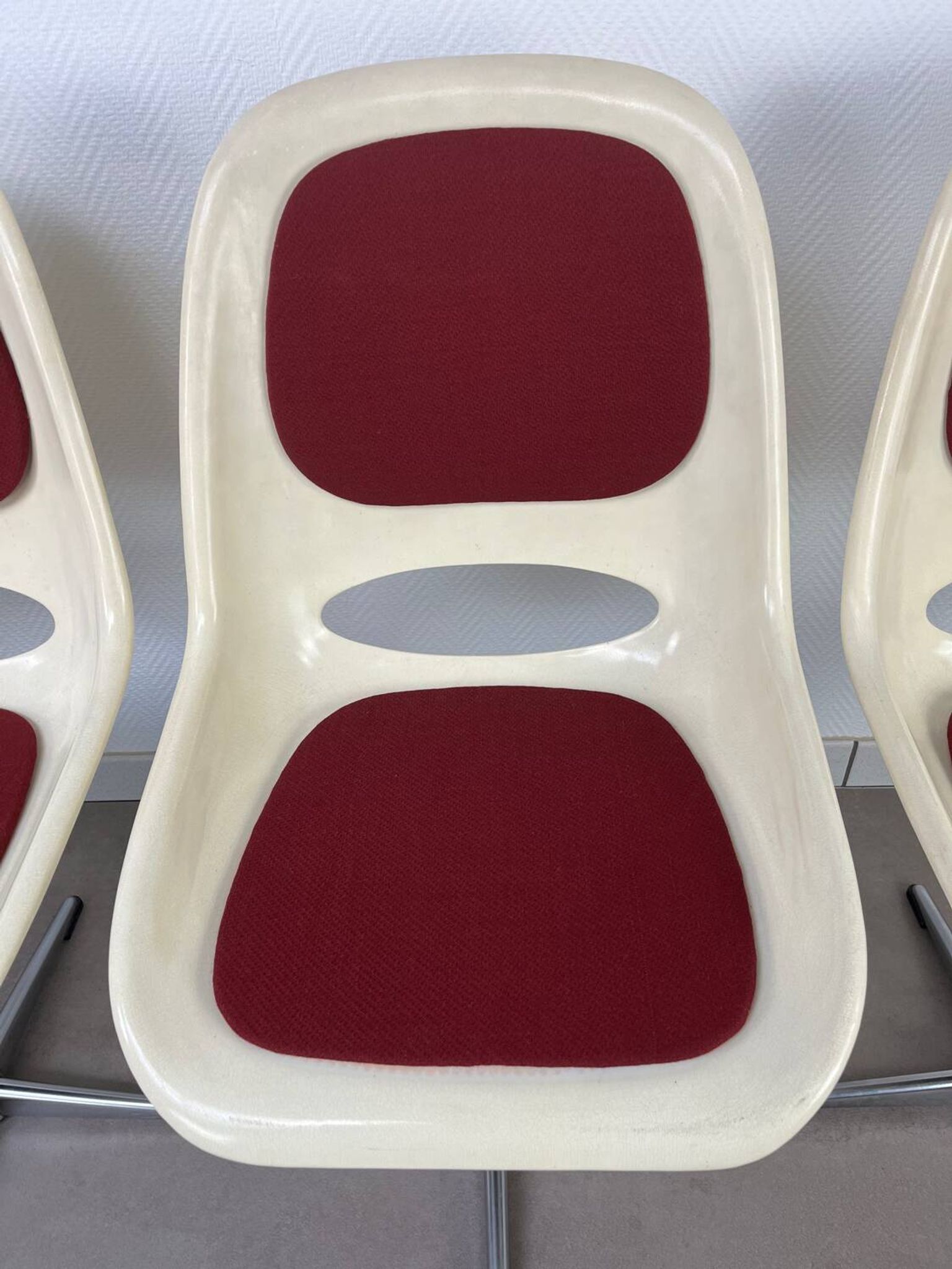4 chaises Space Age, coque années 70 pour Lockhausen