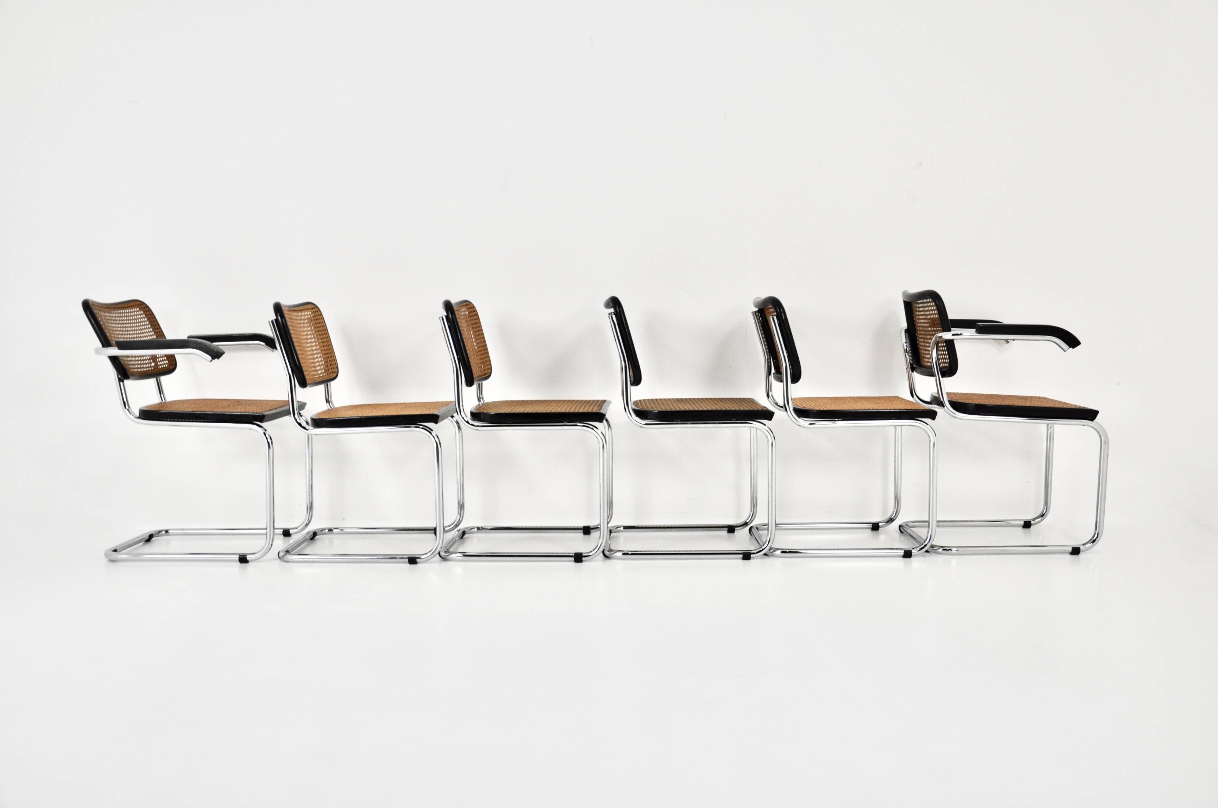 Set of 6 Style B32 Dining Room Chairs by Marcel Breuer