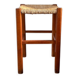 Wood and straw stool