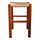 Wood and straw stool