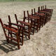 Lot of 6 foldable chairs in solid teak Roland Vlaemynck