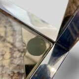 70s chrome and glass side table