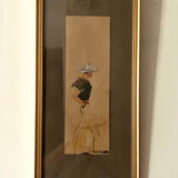 Dessin aquarelle "cow boy"