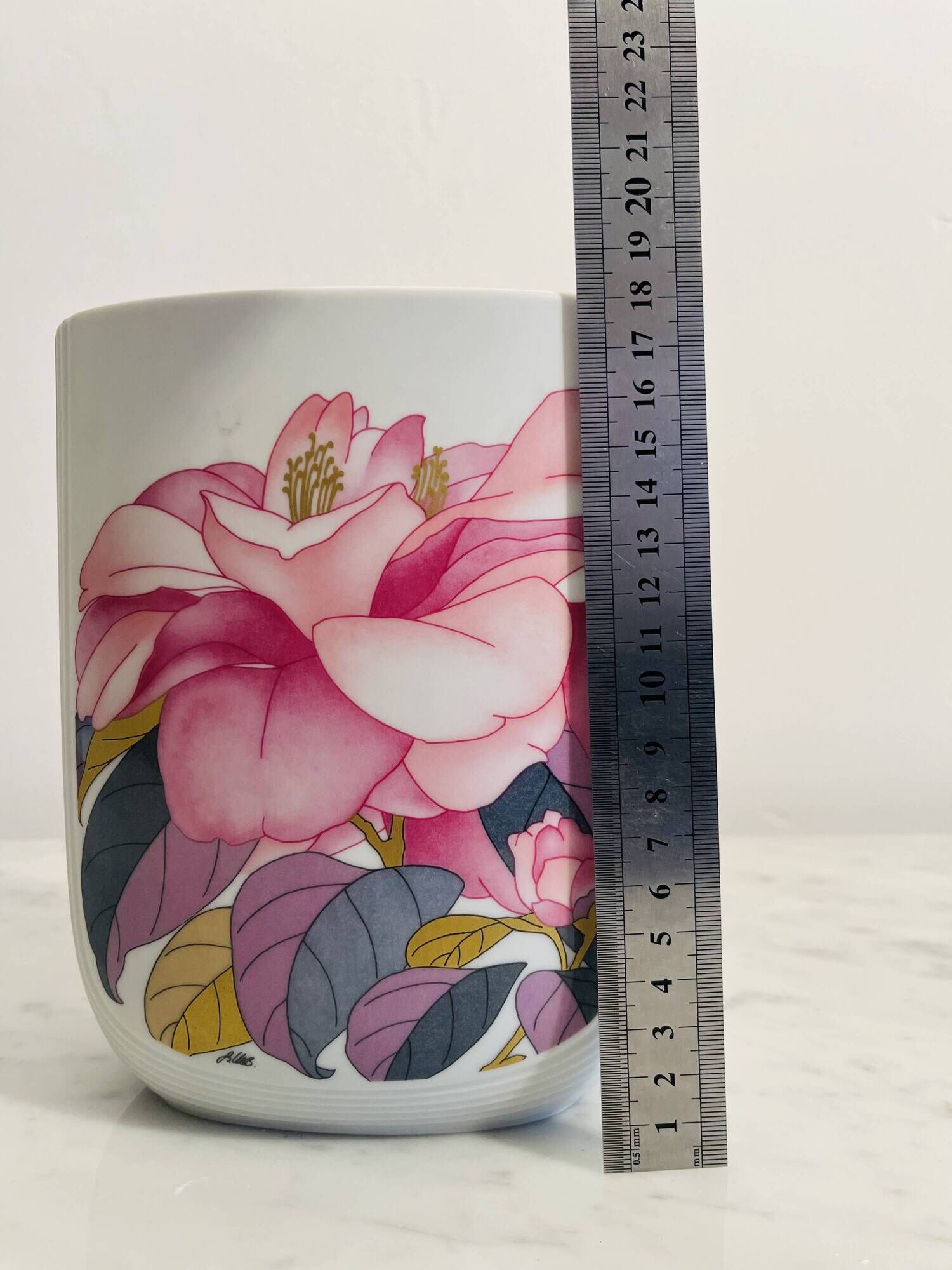 Vintage porcelain vase by Rosenthal created by artist Christa Goltz.