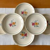 6 old earthenware dessert plates from Saint-Amand (North)