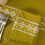 Basque pattern towel, mustard
