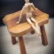 Quadripod solid wood stool