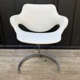 Round table vintage smoked glass 1970