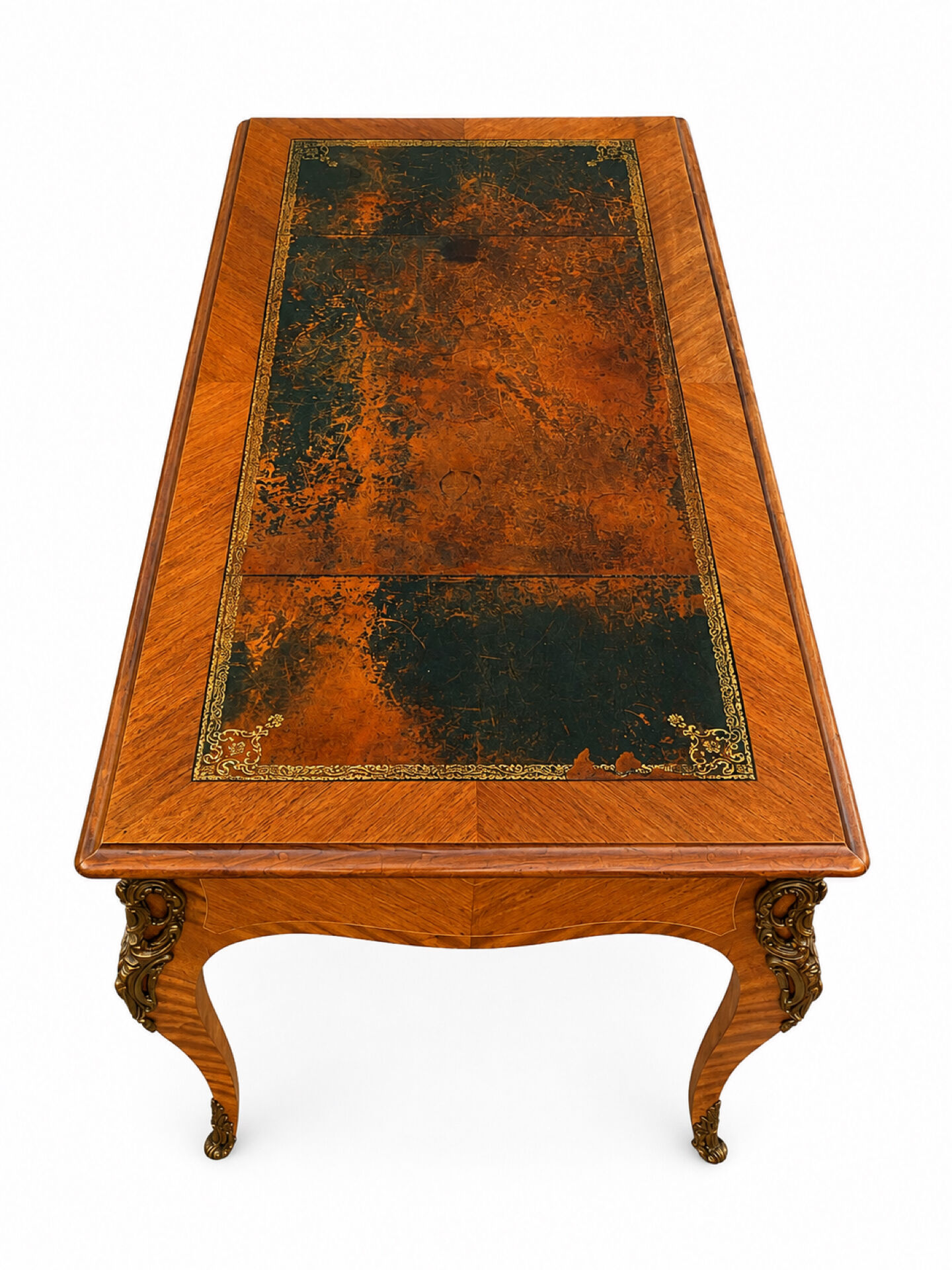 French flat desk in Louis XV style and bronze
