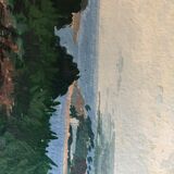 Painting with gouache landscape Fog in September