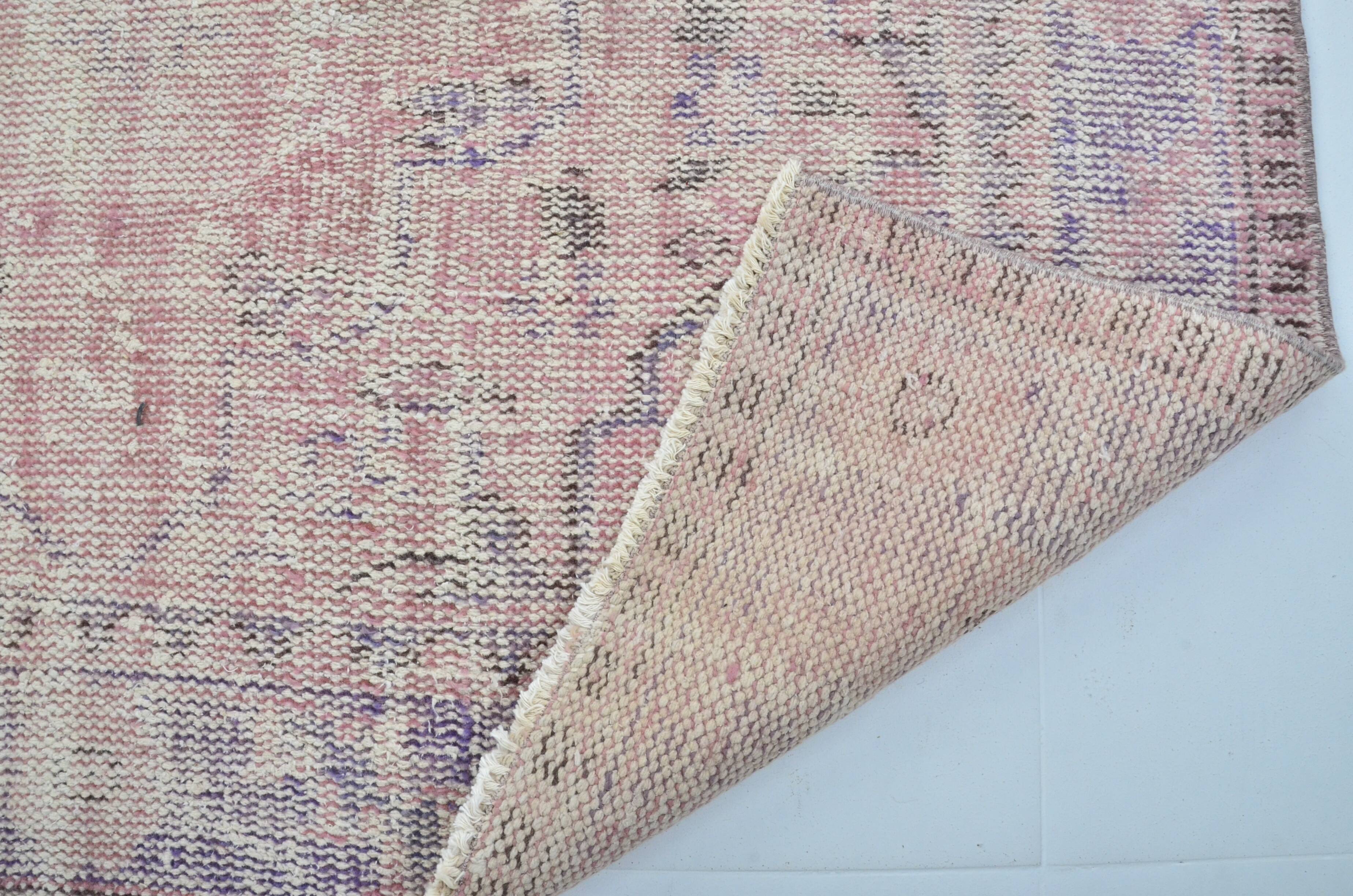 Vintage Pink Floral Wool Carpet sku 3210