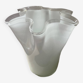 Large Venini “Fazoletto” handkerchief vase in Murano glass