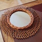 Vintage rattan mirror