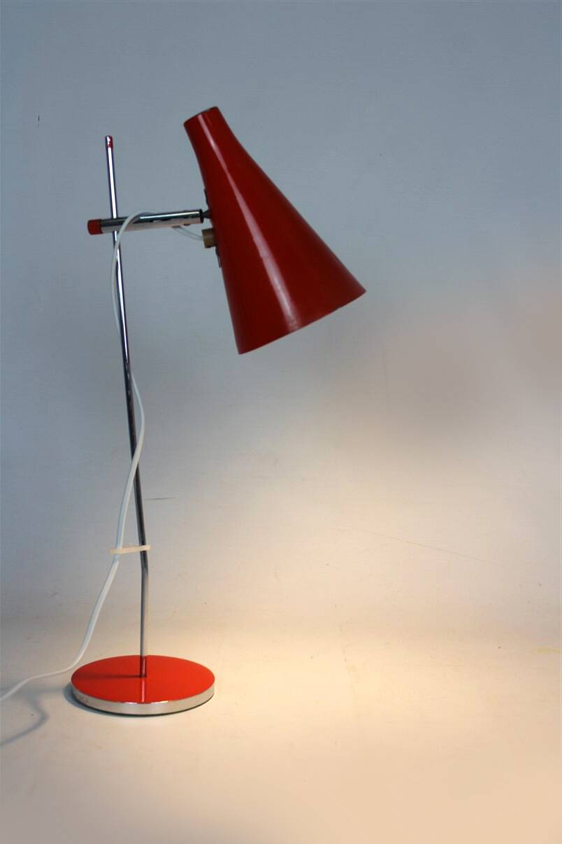 Red Table Lamp by Josef Hurka for Lidokov, 1970s