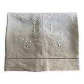 Linge ancien, drap brodé, monogramme MB