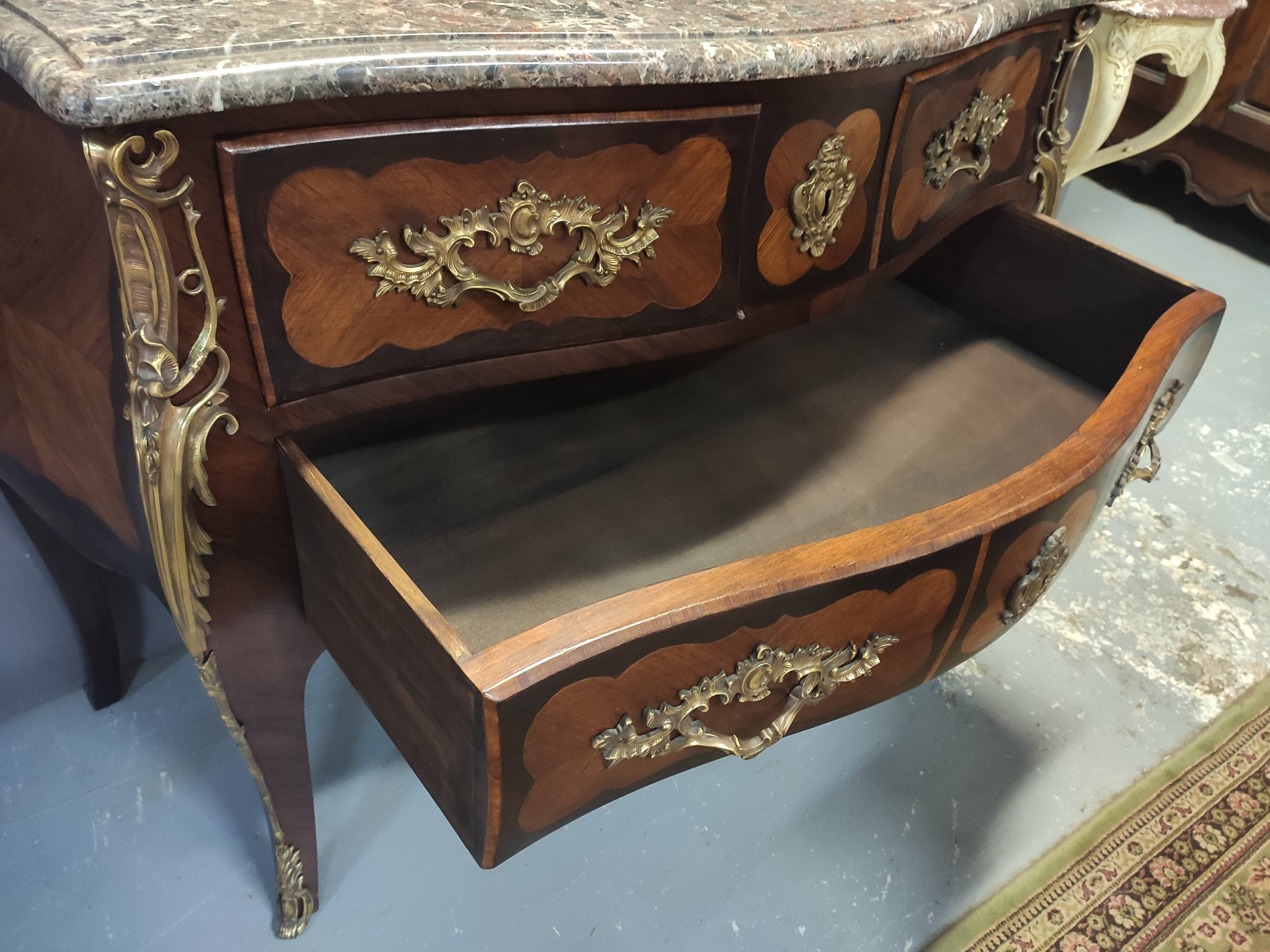 Dresser in marquetry style Louis XV