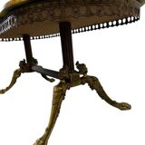 Vintage onyx coffee table with brass frame.