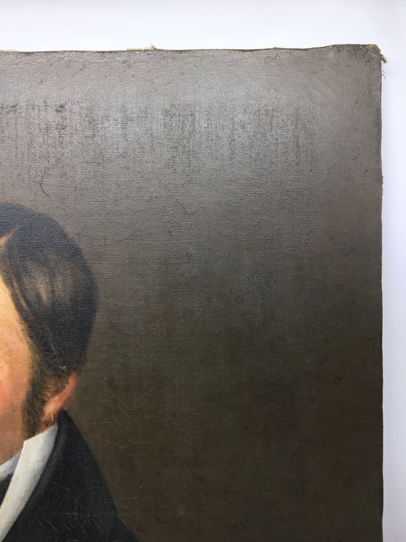 Signed painting, portrait of a gentleman with a book and an earring: 19th century