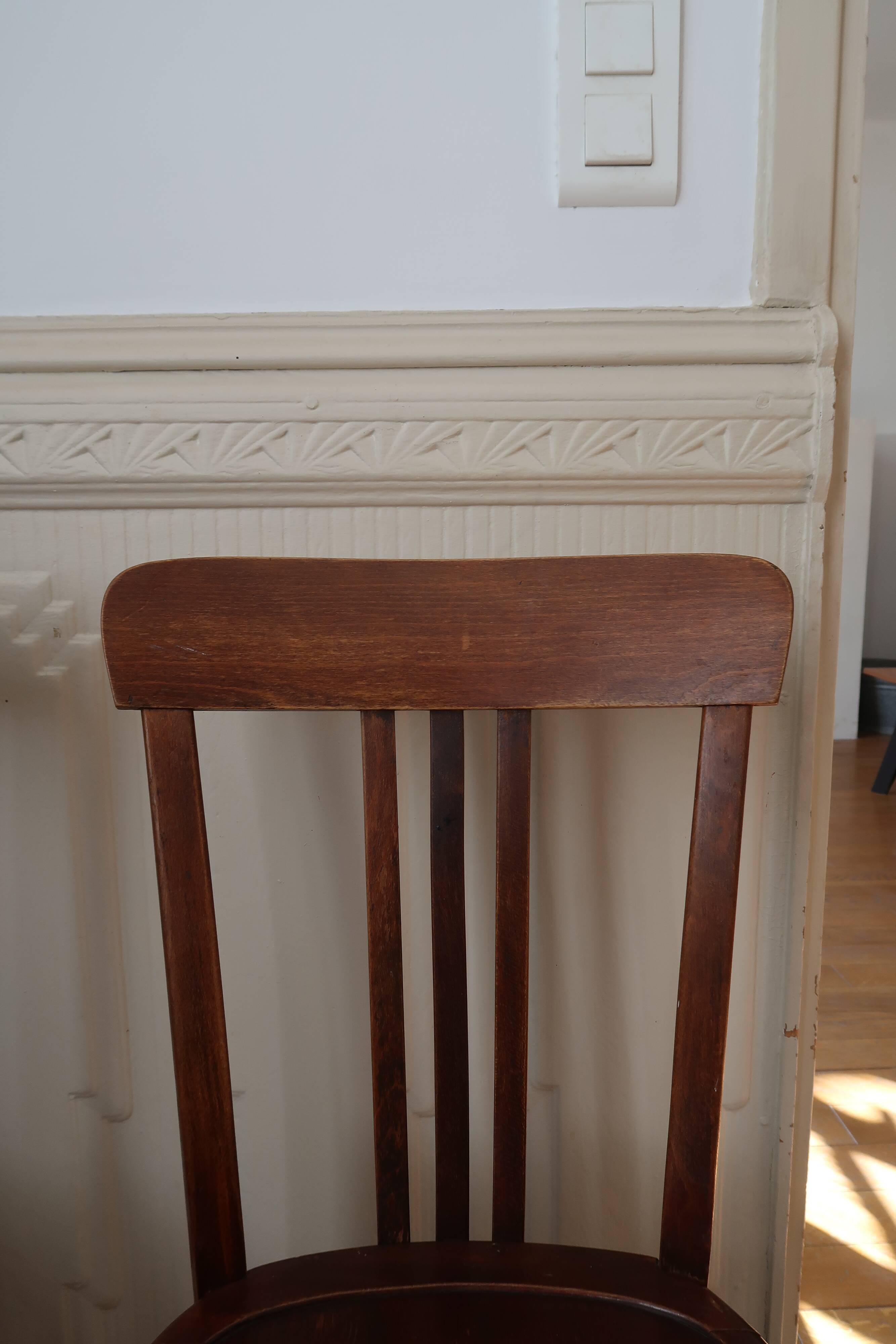 Pair of patinated bistro chairs
