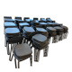 Stackable metal chair for outdoor and indoor use