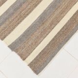8x10 Brown Beige Rug For Living Room Kilim Rug, 226x306Cm