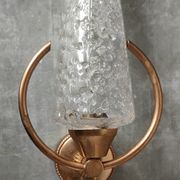 Paire appliques verre et métal doré