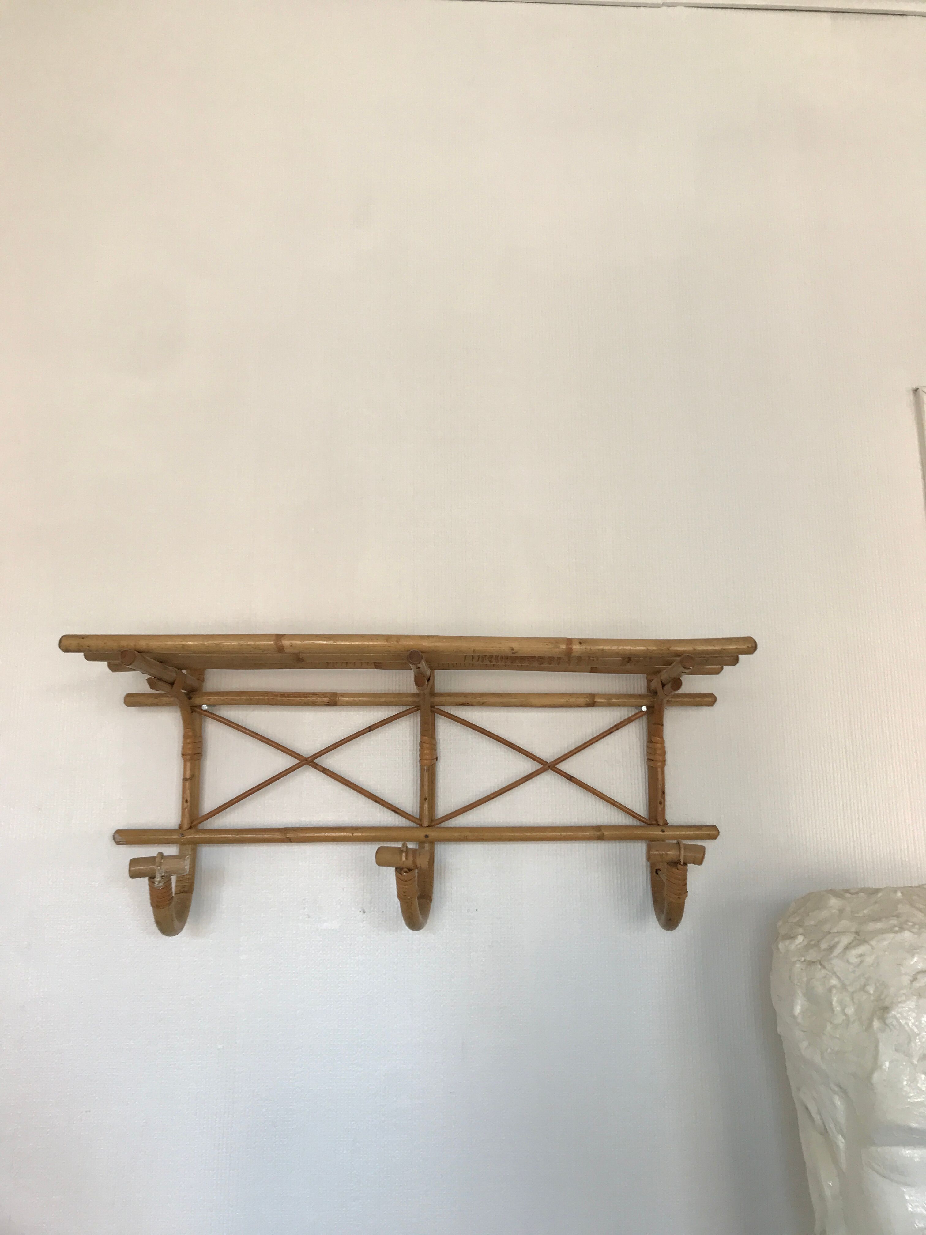 Bamboo coat rack shelf