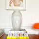 Vintage draped glass vase