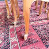 Vintage nesting tables in wood and cane – perfect condition.