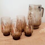 Vintage smoked glass decanter